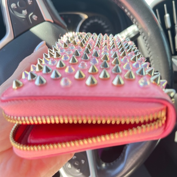Christian Louboutin Pink Studded Wallet - Picture 10 of 11